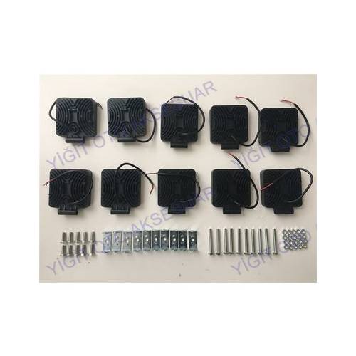 10 Adet 9 Led Kare Off Road Sis Farı Sis Lambası Çalışma Lambası Projektör