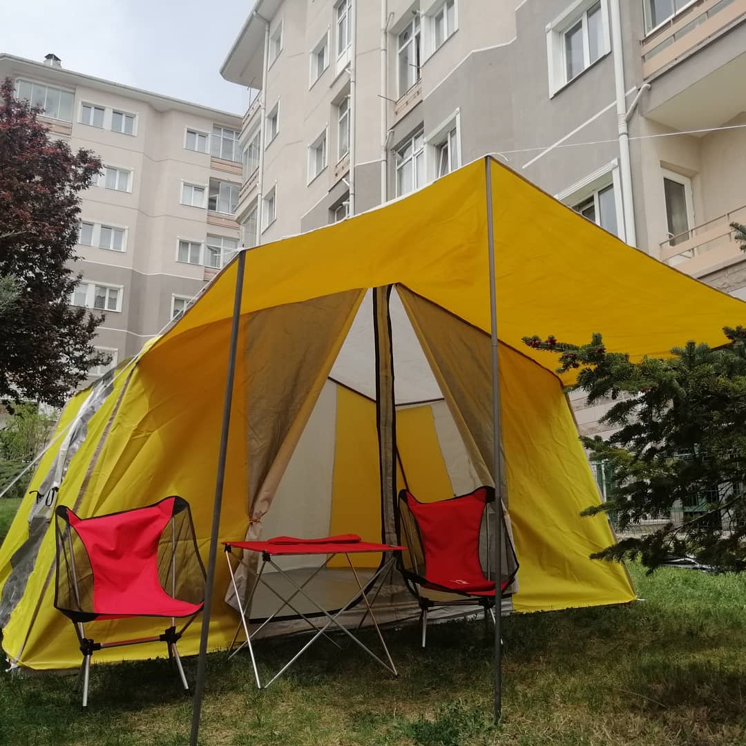 2 odalı kamp çadırı 13,5 M² Ağırlık: 15 kg