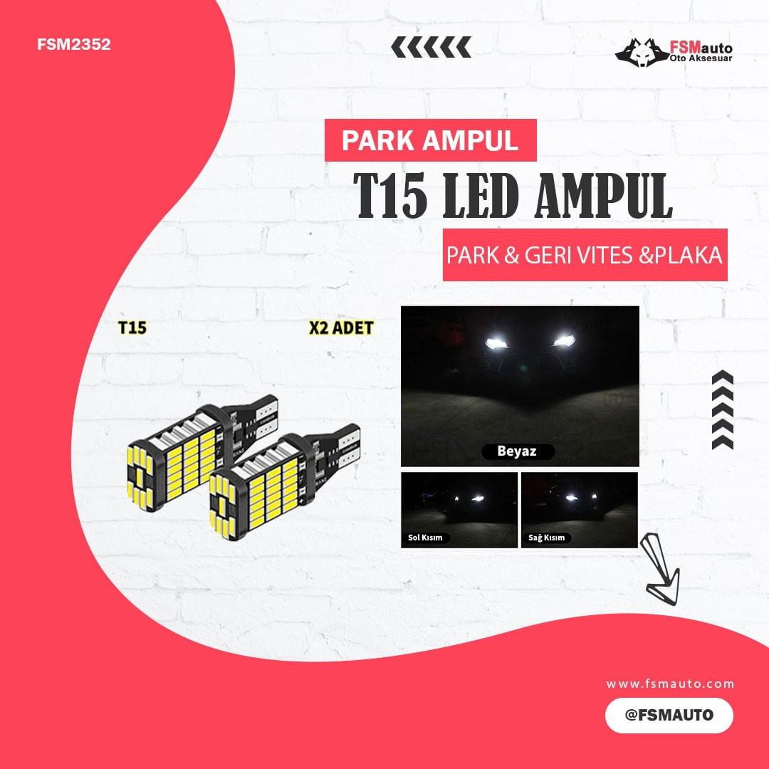 Waxen T15 Led Park Plaka Geri Vites Ampulu (2adet)