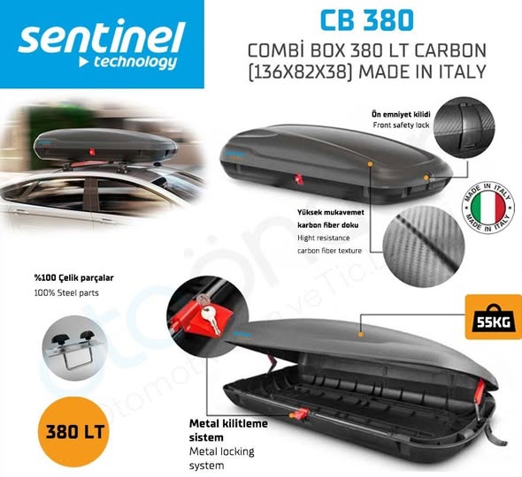 Sentinel CB 380 LT Karbon Kaplama Port Bagaj