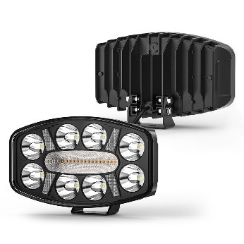 10'' Beyaz Turuncu LED Spot Projektör + Drl Tır Kamyon Off Road 12-24VOLT Çalışma Lambası